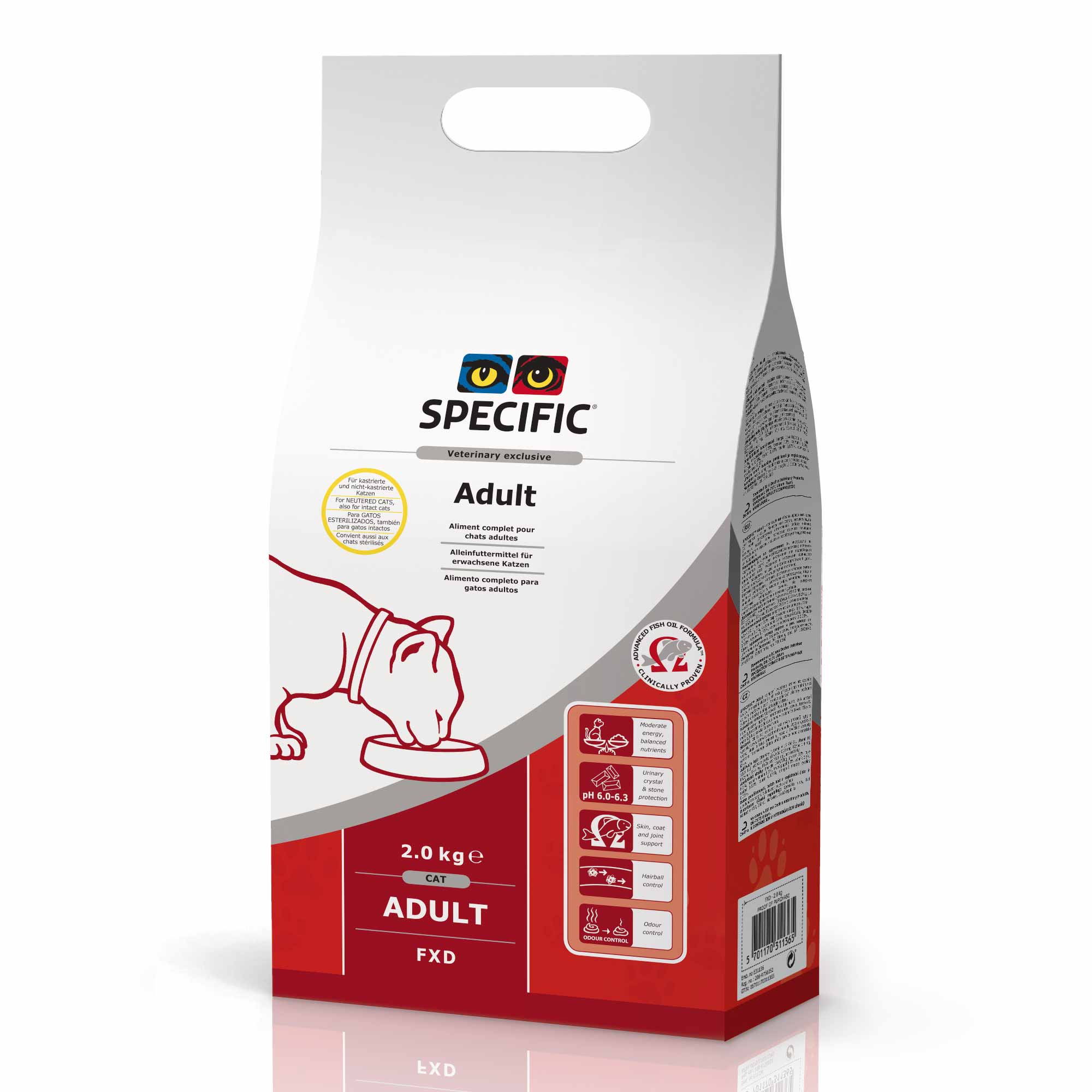 Specific FXD 2 Kg vollwertiges und ausgewogenes Alleinfuttermittel für erwachsene Katzen